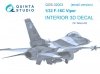 Quinta Studio QDS-32003 F-16C 3D-Printed & coloured Interior on decal paper ( Tamiya ) (small version) 1/32